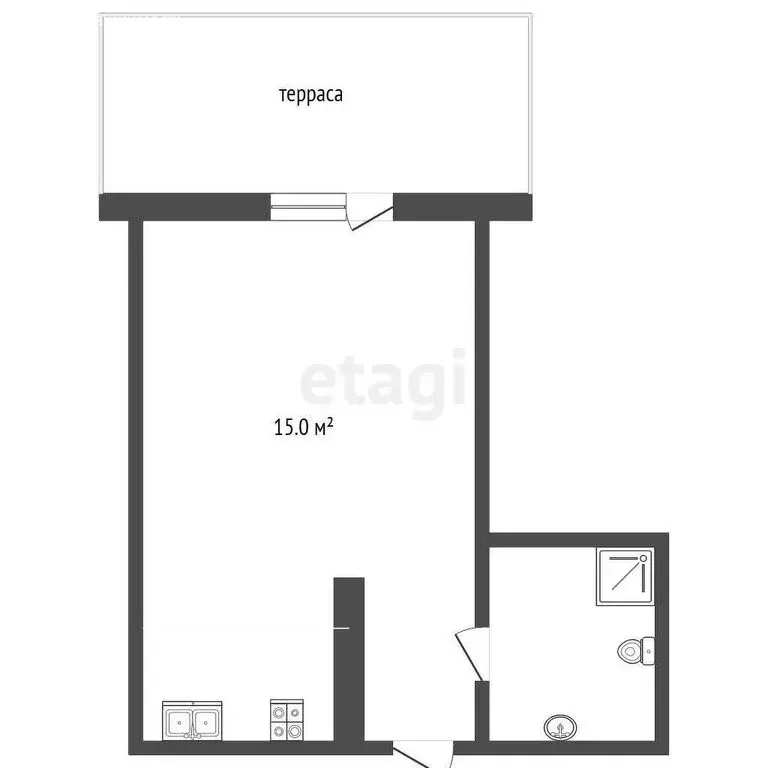 Квартира-студия: Тюмень, Стройотрядовская улица, 14 (25.4 м) - Фото 1