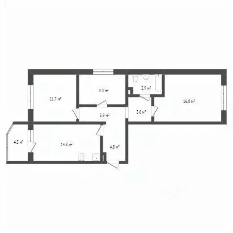 3-к кв. Ханты-Мансийский АО, Сургут тракт Тюменский, 4 (66.7 м) - Фото 1