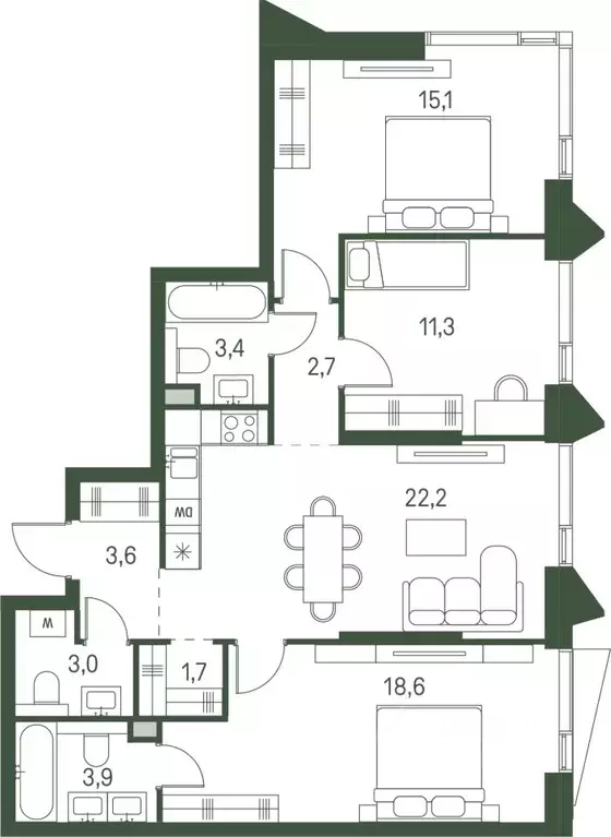 3-к кв. Москва проезд 4-й Красногорский, 3 (85.5 м) - Фото 0