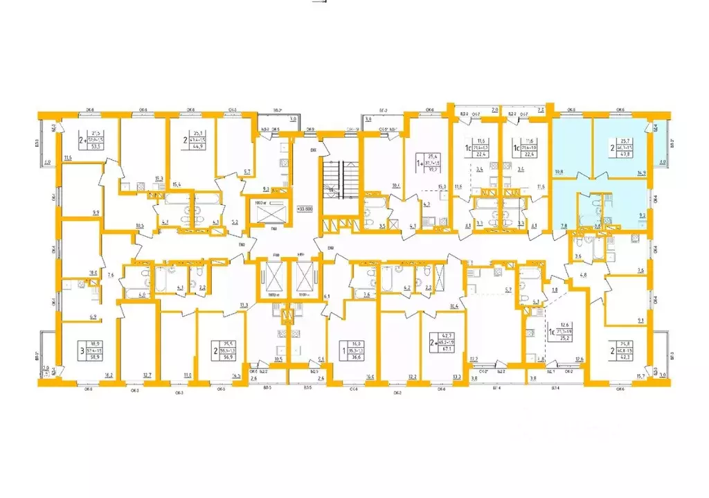 2-к кв. Башкортостан, Уфа Инорс-4Б мкр, Акварель жилой комплекс (47.8 ... - Фото 2