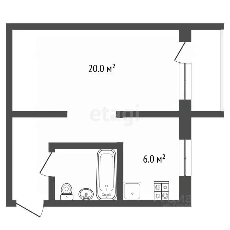 1-к кв. Самарская область, Самара Воронежская ул., 214 (32.0 м) - Фото 2