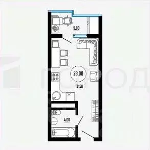 Студия Краснодарский край, Сочи Приморье мкр, ул. Есауленко, 6А (28.0 ... - Фото 1