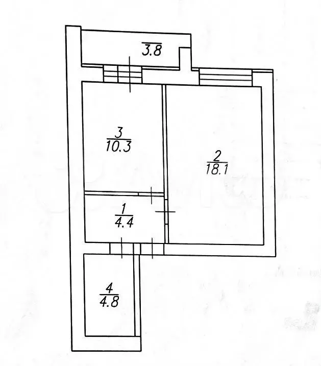 1-к. квартира, 41,4 м, 4/9 эт. - Фото 0
