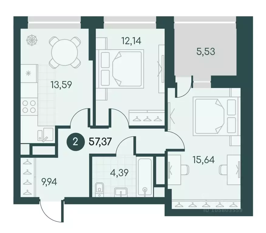 2-к кв. Курганская область, Курган Малиновые высоты жилой комплекс ... - Фото 1