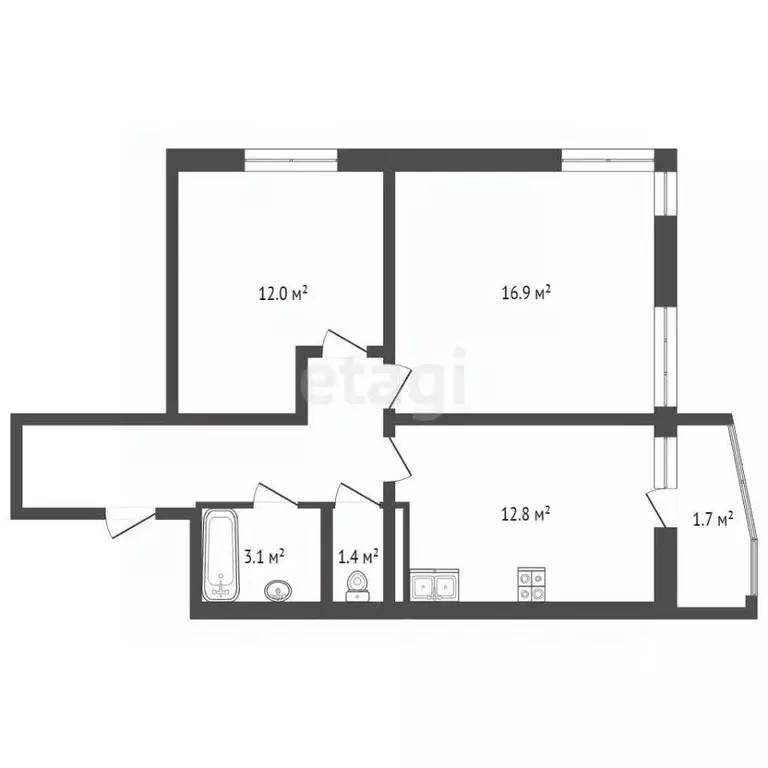 2-к кв. Ростовская область, Ростов-на-Дону ул. Мечникова, 110Г (60.0 ... - Фото 1