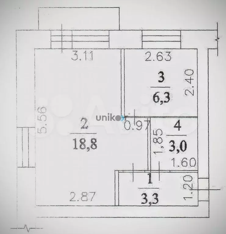 1-к. квартира, 30,5 м, 5/5 эт. - Фото 0