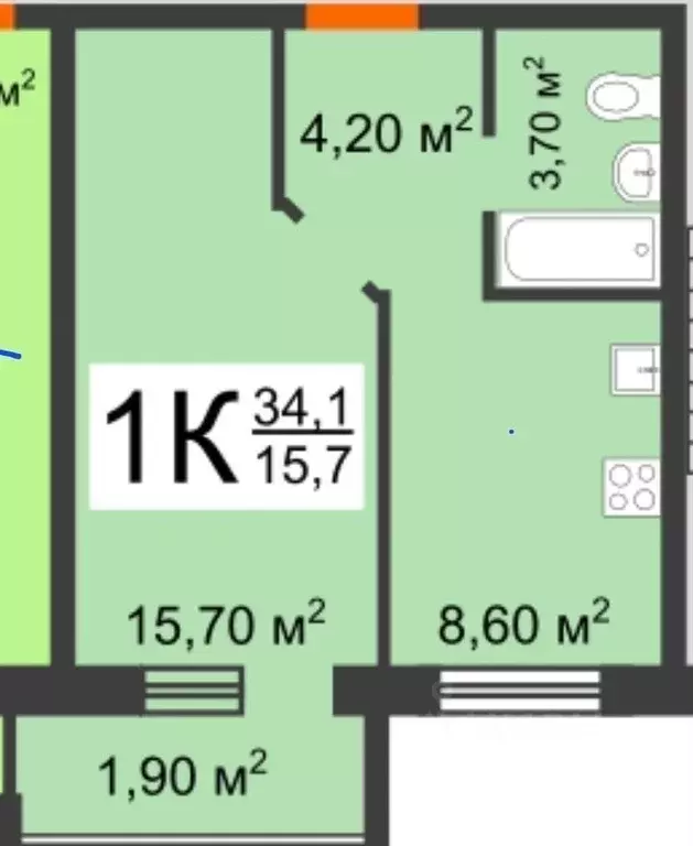 1-к кв. Нижегородская область, Нижний Новгород ул. 8 Марта, 28 (35.0 ... - Фото 0