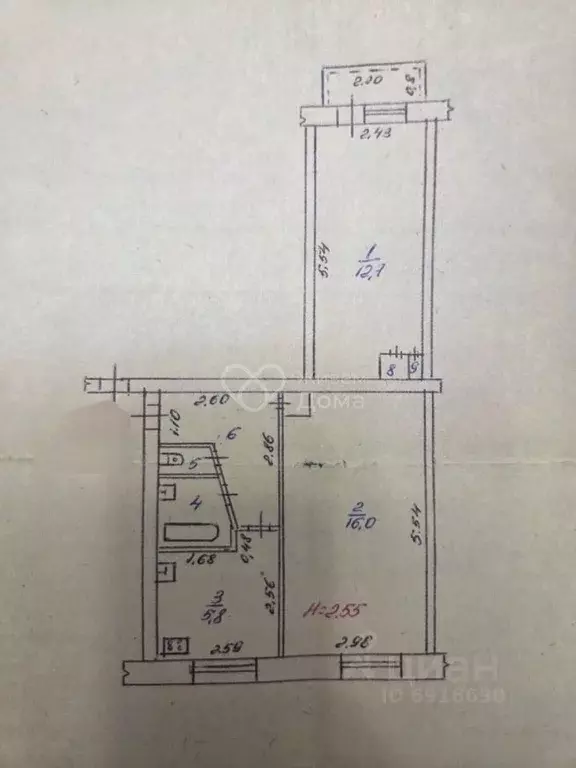 2-к кв. Волгоградская область, Волгоград ул. Поддубного, 29 (43.4 м) - Фото 2
