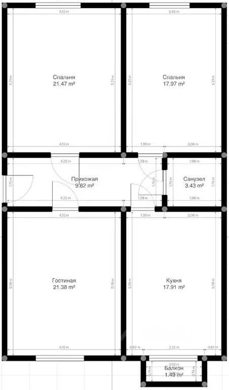 3-к кв. Кабардино-Балкария, Нальчик ул. Шогенова, 50 (90.5 м) - Фото 1