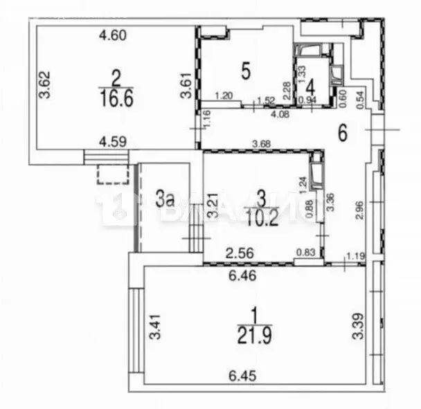 2-комнатная квартира: Москва, Коровинское шоссе, 12 (66 м) - Фото 0