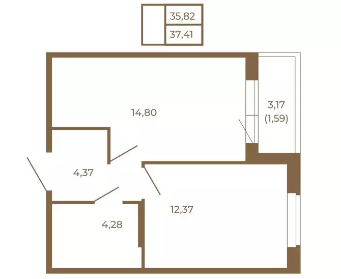 1-комнатная квартира: Сертолово, ЖК Новая История (37.41 м) - Фото 2