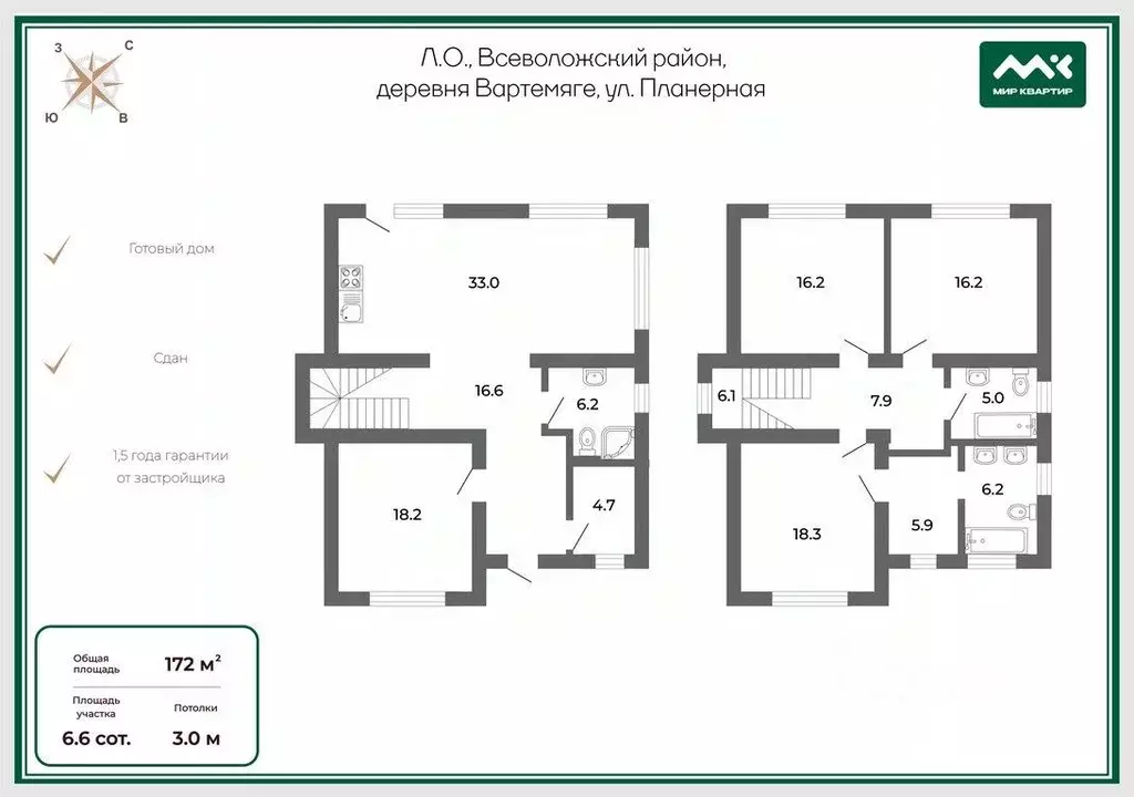 Коттедж в Ленинградская область, Всеволожский район, Агалатовское ... - Фото 2