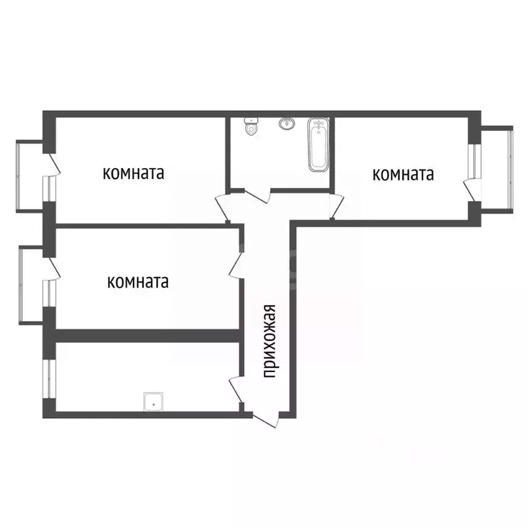 3-к кв. Красноярский край, Красноярск Новосибирская ул., 41 (61.6 м) - Фото 2