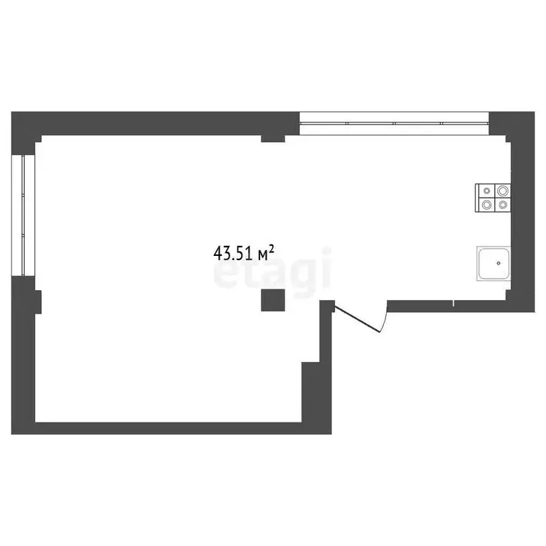 1-комнатная квартира: Ялта, улица Репина, 1 (43.51 м) - Фото 1