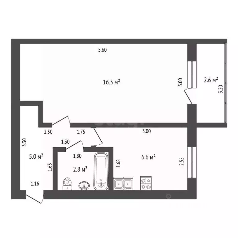 1-к кв. Башкортостан, Стерлитамак Коммунистическая ул., 14 (30.7 м) - Фото 1