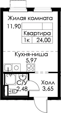 Квартира-студия: городской посёлок Янино-1, Голландская улица, 18к3 ... - Фото 0