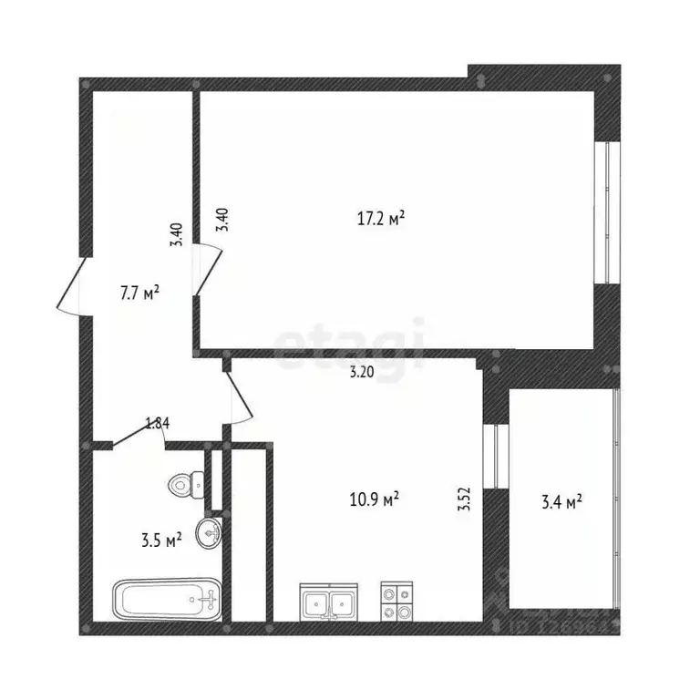1-к кв. Московская область, Одинцово ул. Чистяковой, 62 (38.0 м) - Фото 2