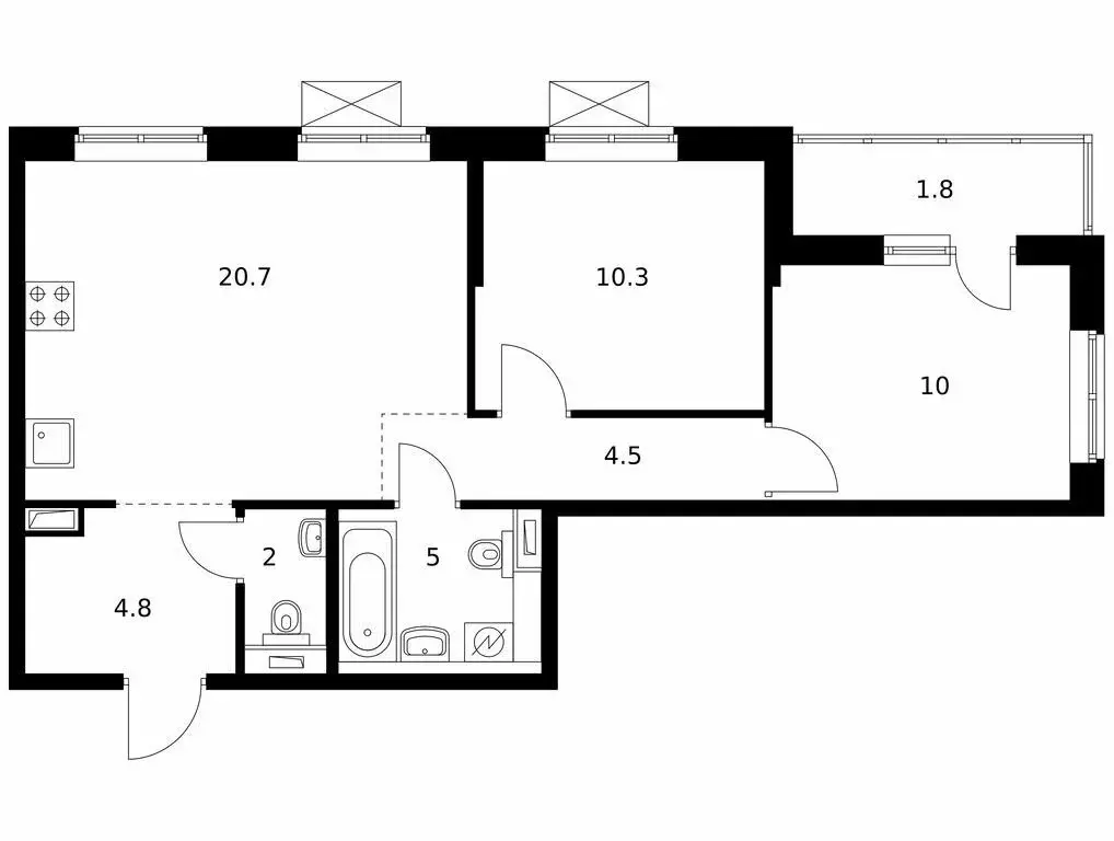 2-комнатная квартира: Южно-Сахалинск, улица имени Владимира ... - Фото 1