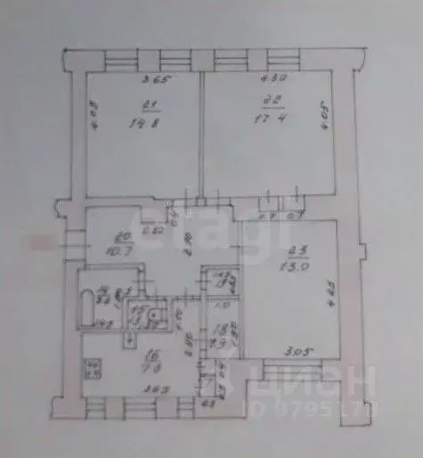 3-к кв. Татарстан, Казань ул. Чернышевского, 24/23 (71.5 м) - Фото 2