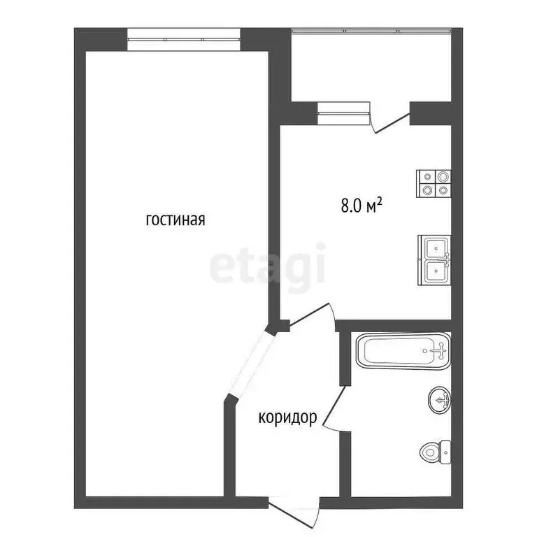 1-комнатная квартира: деревня Крутые Выселки, Строительная улица, 15 ... - Фото 0