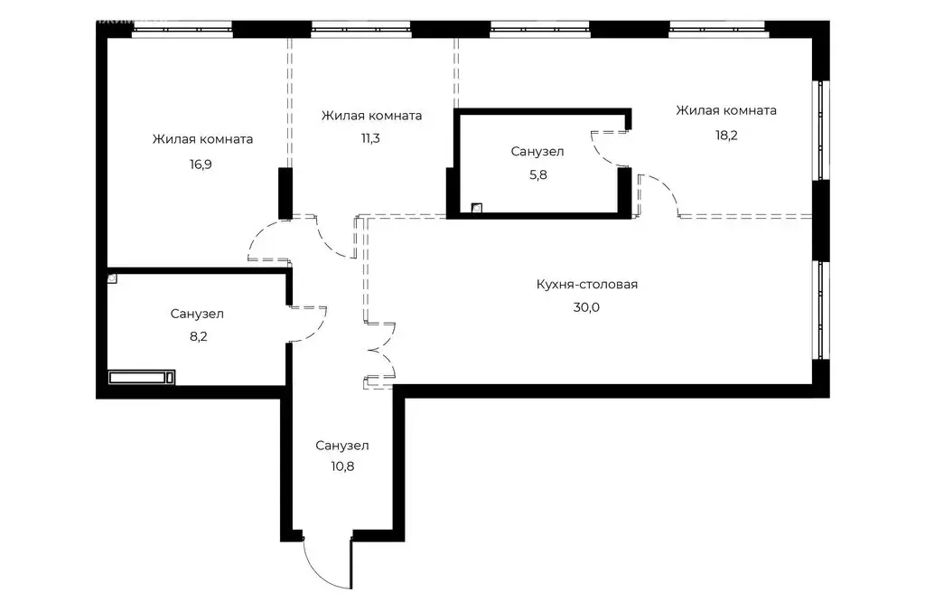 2-комнатная квартира: Пенза, улица Богданова, 39 (101.2 м) - Фото 0
