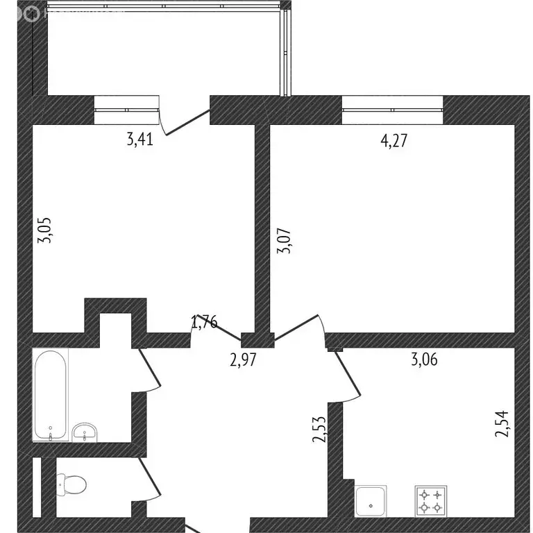 2-комнатная квартира: Омск, Светловская улица, 10 (33.4 м) - Фото 1