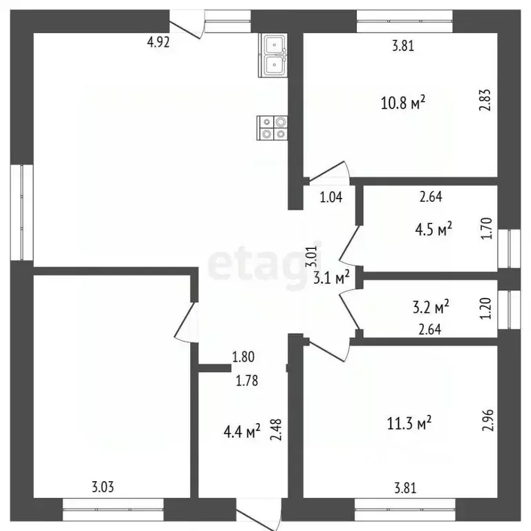 Дом в Тюменская область, Тюмень Нефтяник СНТ, ул. Юбилейная (80 м) - Фото 1