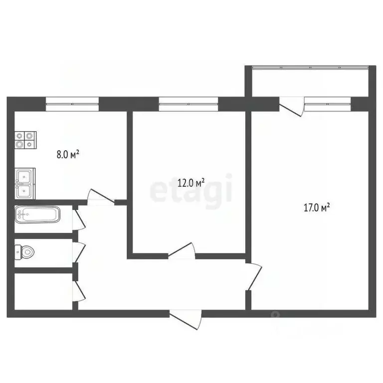 2-к кв. Челябинская область, Кыштым пос. Дальняя Дача, ул. Дальняя, 9 ... - Фото 2