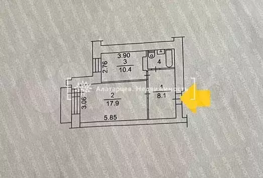 1-к. квартира, 39,9 м, 7/9 эт. - Фото 0