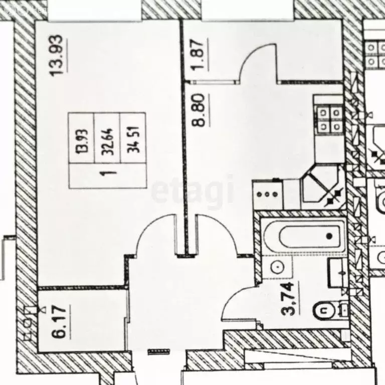 1-комнатная квартира: Высокая Гора, жилой комплекс Атмосфера (35.9 м) - Фото 1
