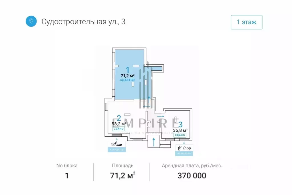 Торговая площадь в Москва Судостроительная ул., 3 (71 м) - Фото 0