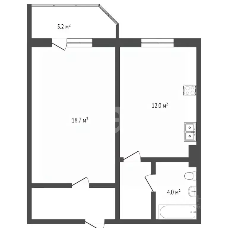 1-к кв. Ханты-Мансийский АО, Сургутский район, Белый Яр пгт ул. ... - Фото 2