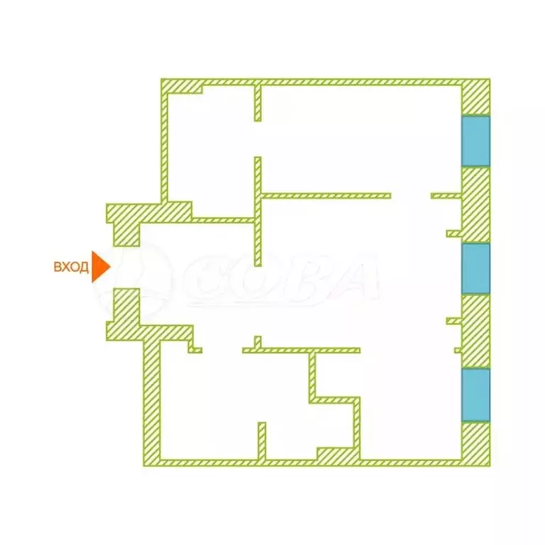 2-комнатная квартира: Тюмень, улица Республики, 58 (56.2 м) - Фото 2