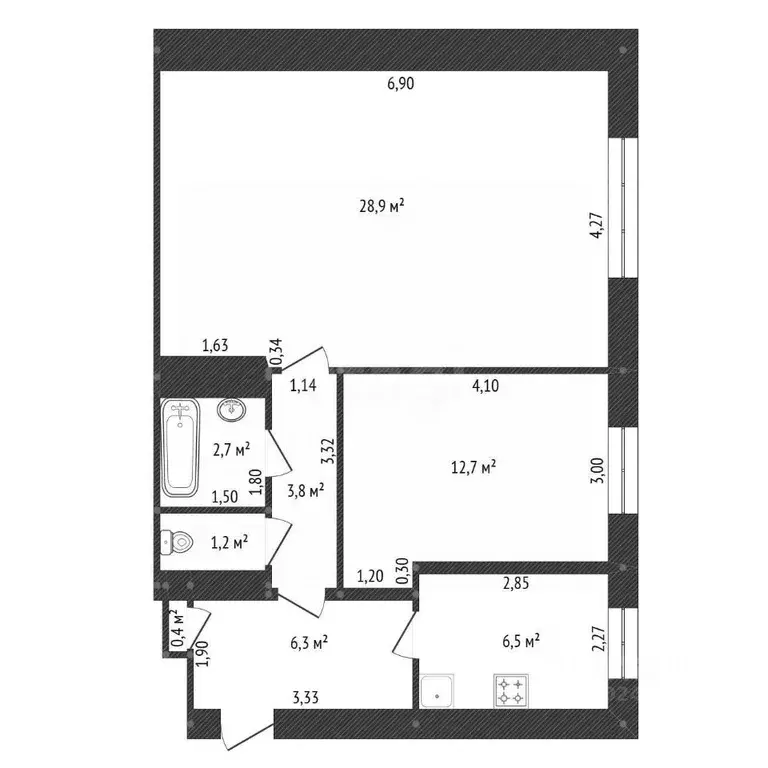 2-к кв. Башкортостан, Уфа Коммунистическая ул., 45 (62.5 м) - Фото 2