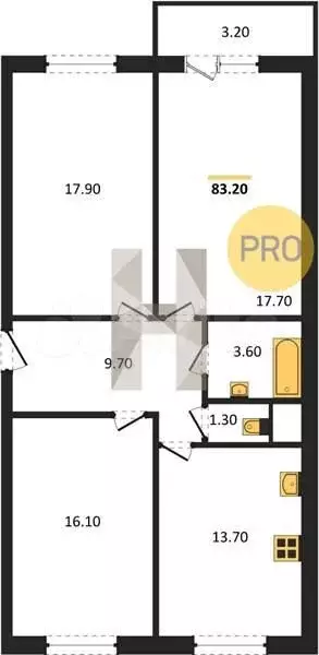 3-к. квартира, 80 м, 9/15 эт. - Фото 0