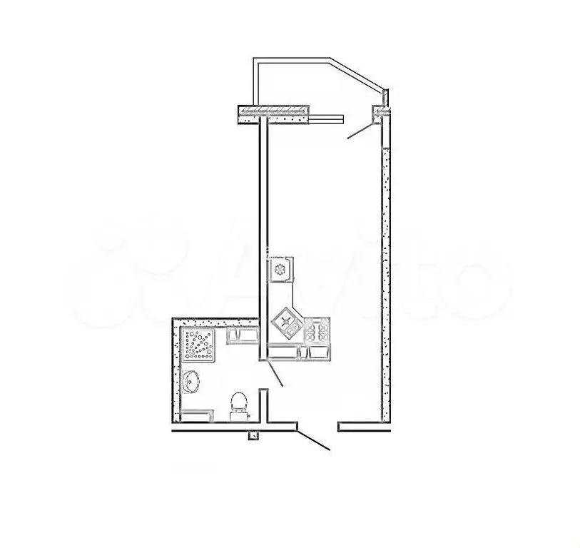 Квартира-студия, 27,1 м, 13/16 эт. - Фото 0