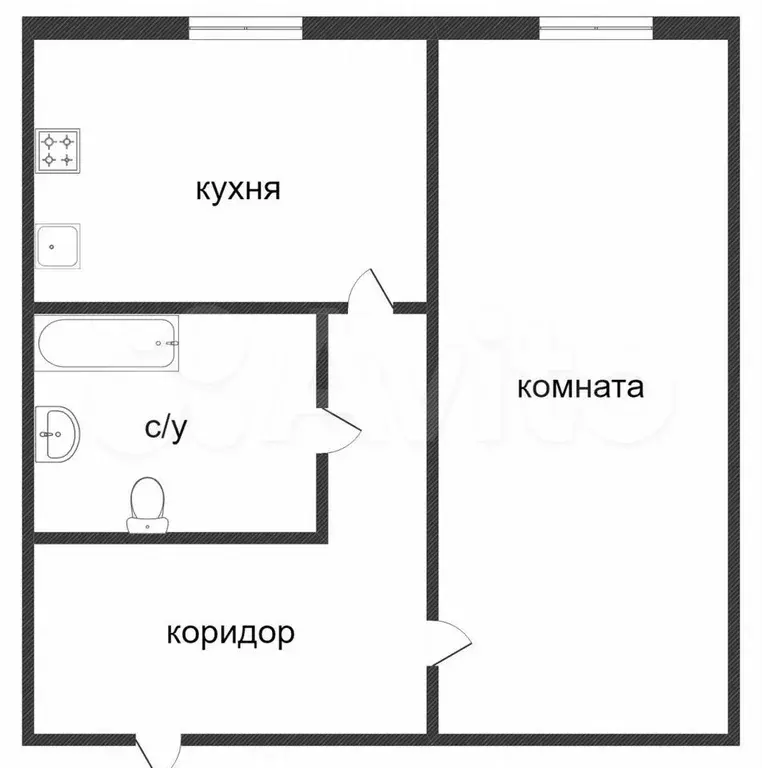 1-к. квартира, 31 м, 1/5 эт. - Фото 0
