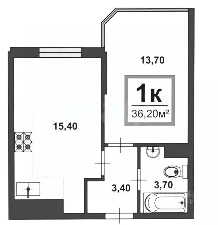 1-к кв. Краснодарский край, Анапа Анапское ш., 30 (36.2 м) - Фото 2