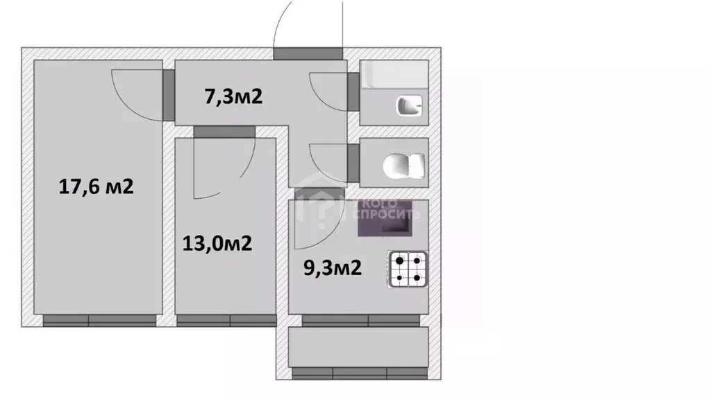 2-к кв. Санкт-Петербург, Санкт-Петербург, Петергоф ул. Парковая, 16к2 ... - Фото 1