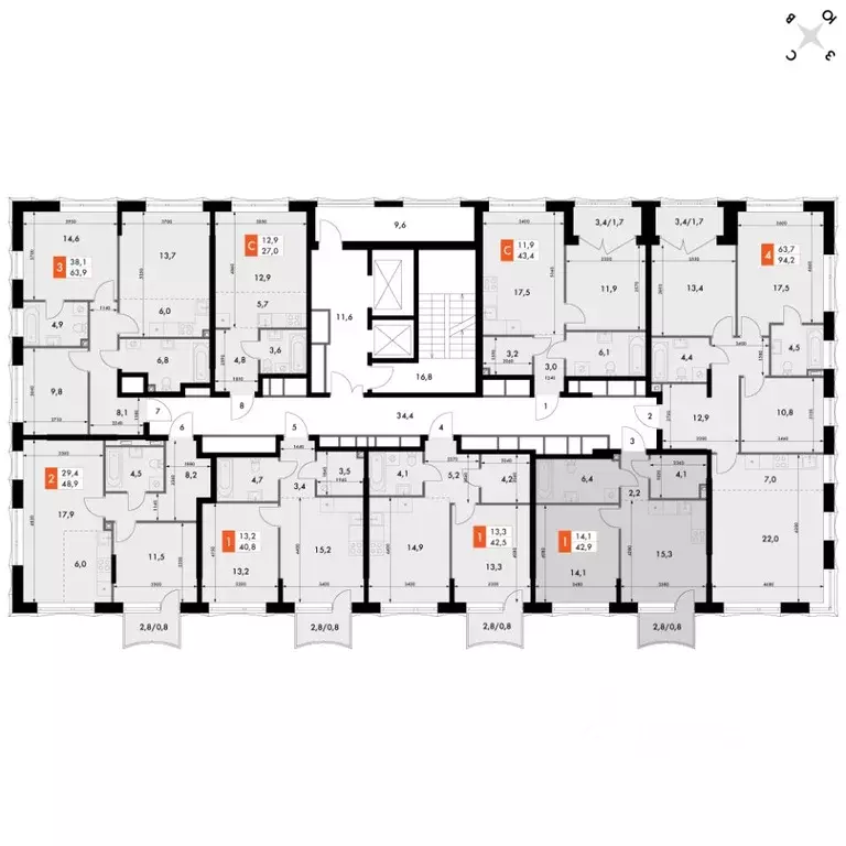 1-к кв. Нижегородская область, Нижний Новгород Черниговская ул. (42.9 ... - Фото 1
