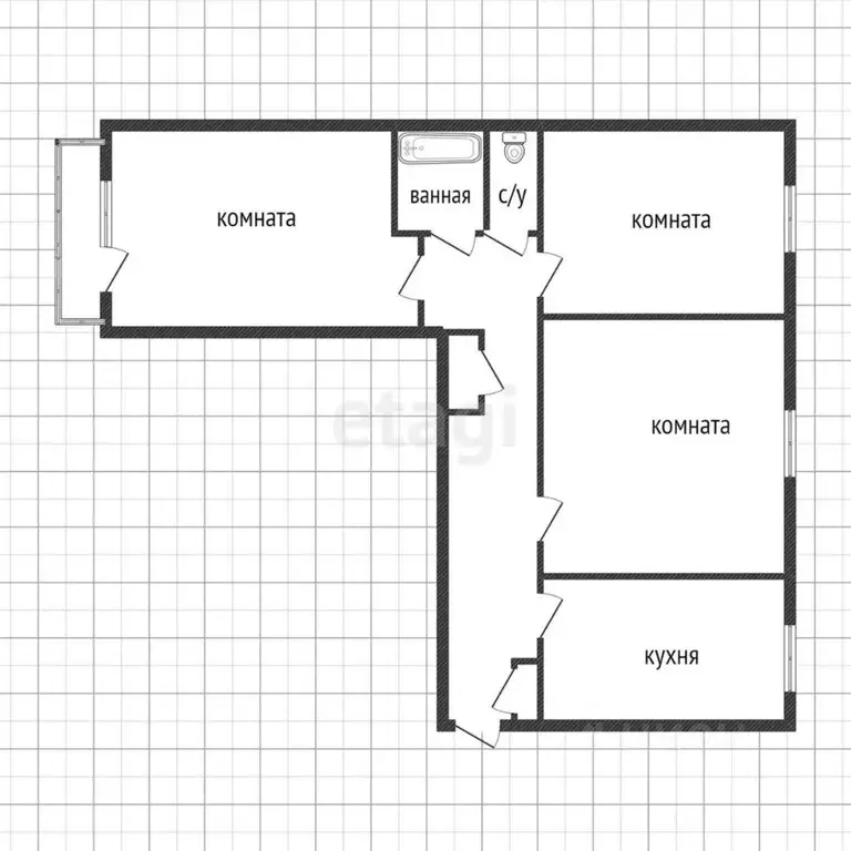 3-к кв. Свердловская область, Нижний Тагил ул. Зари, 66 (57.0 м) - Фото 1