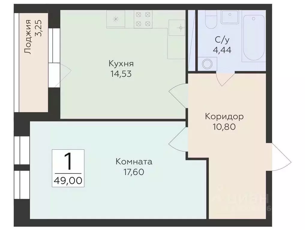 1-к кв. Воронежская область, Воронеж ул. Матросова (49.0 м) - Фото 0
