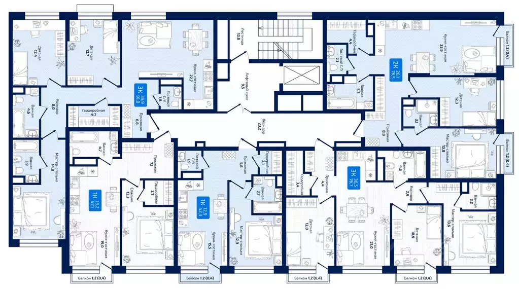 2-к кв. Самарская область, Самара ул. 8-я Радиальная, 31 (76.5 м) - Фото 2