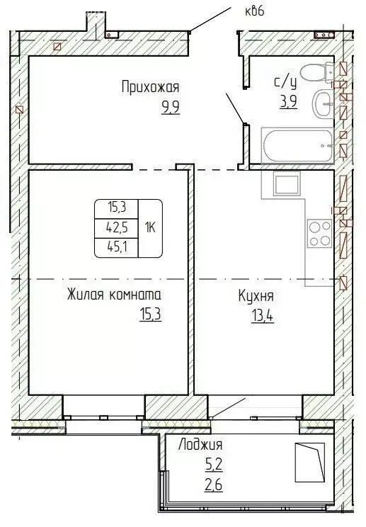 1-комнатная квартира: Алтайский край, Новоалтайск (45.1 м) - Фото 0