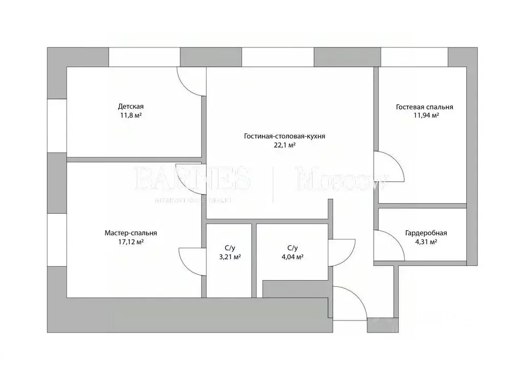 4-к кв. Москва Волгоградский просп., 32/5к1 (81.0 м) - Фото 2