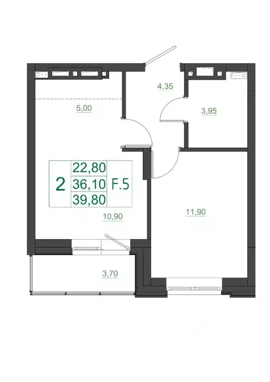 2-к кв. Красноярский край, Красноярск Мясокомбинат мкр, 1 (40.45 м) - Фото 1