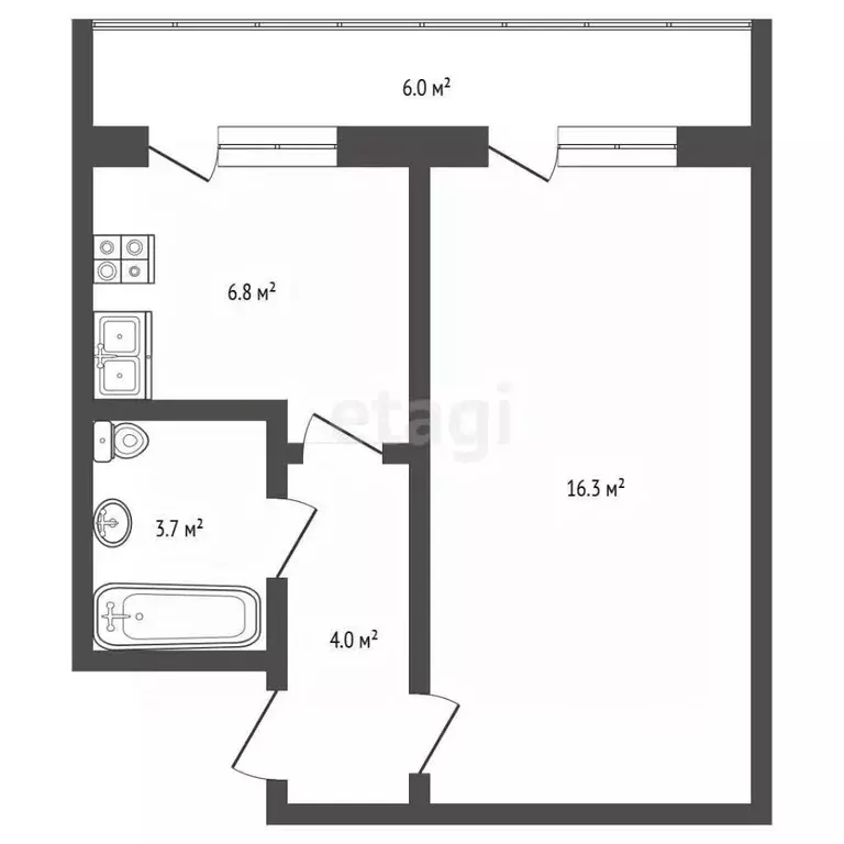 1-к кв. Севастополь ул. Лукомская, 6 (30.8 м) - Фото 2