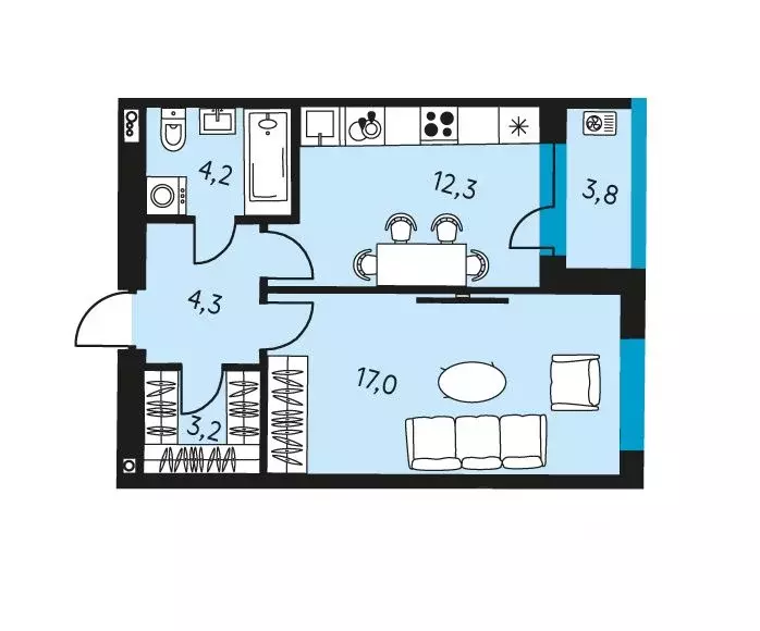 1-к кв. Пермский край, Пермь ул. Пушкина, 91 (42.9 м) - Фото 1