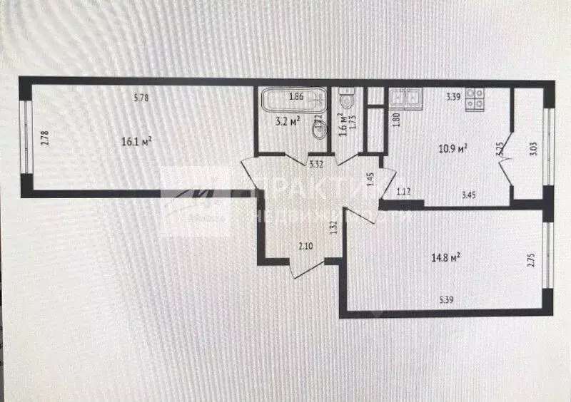 2-к кв. Московская область, Балашиха ул. Лукино, 53А (55.0 м) - Фото 2