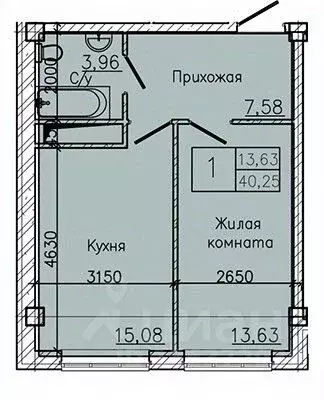 1-к кв. Ставропольский край, Пятигорск ул. Ермолова, 28А (40.36 м) - Фото 1